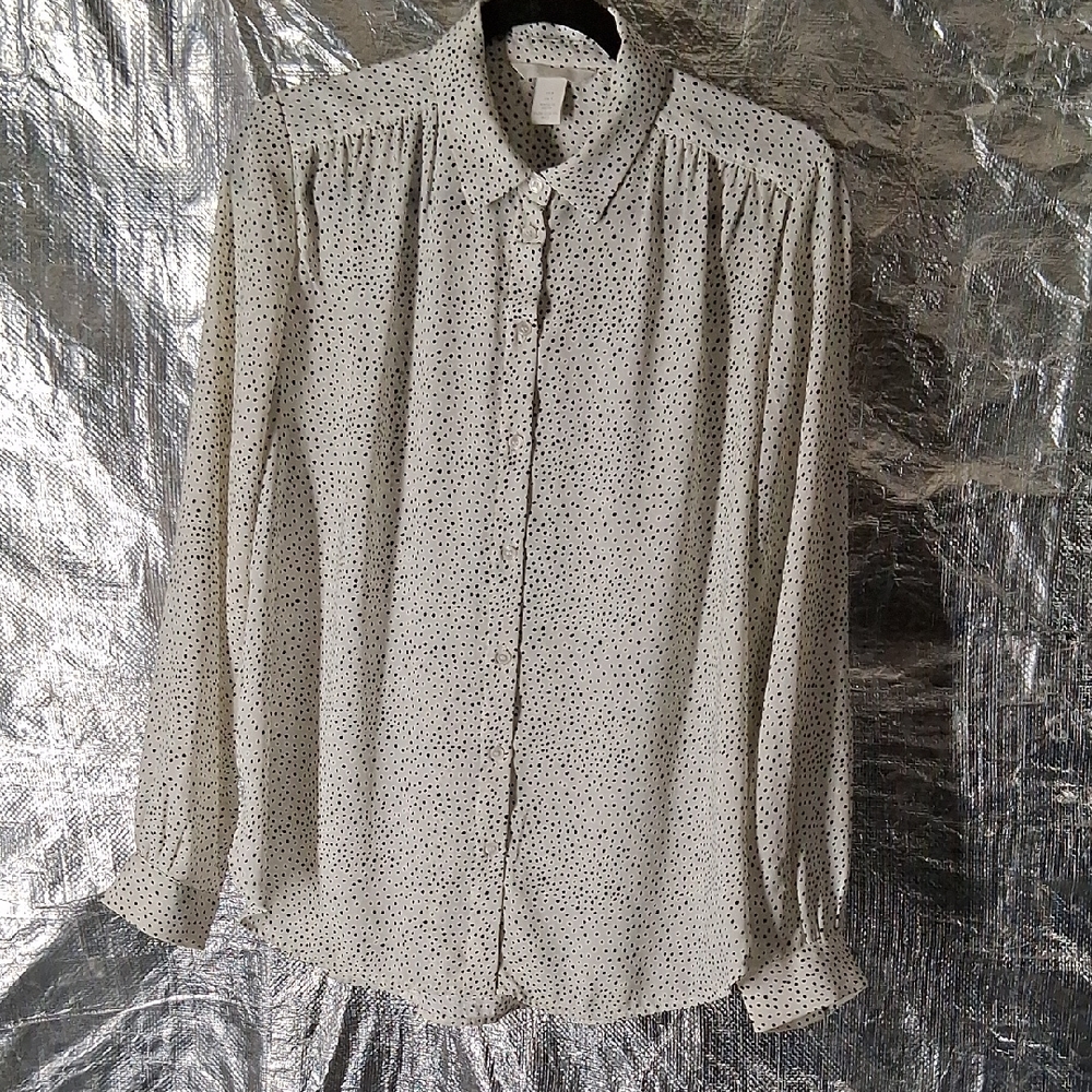H&M Black and White Polka Dot Blouse